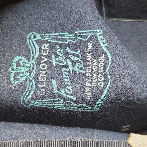 Vintage Midcentury 40s 50s navy blue felt tilt hat - Picture 8 of 8